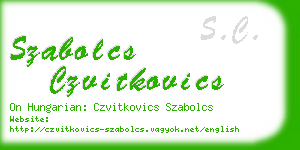 szabolcs czvitkovics business card